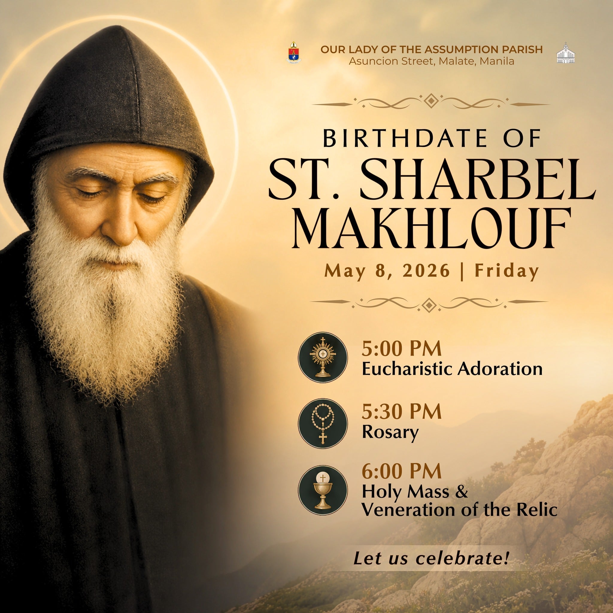 Celebrate the birth of our brother in heaven, St. Sharbel Makhlouf